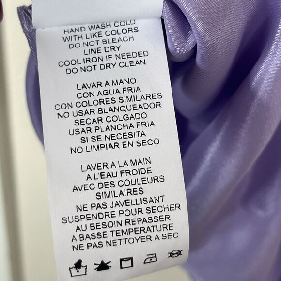 bebe Lavender Satin Cowl Neck Slip Midi Dress Women’s Size Small - Picture 8 of 10